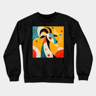 Goat - Mid Century Modernism Retro Animal Crewneck Sweatshirt