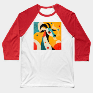 Goat - Mid Century Modernism Retro Animal Baseball T-Shirt