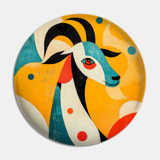 Goat - Mid Century Modernism Retro Animal Pin