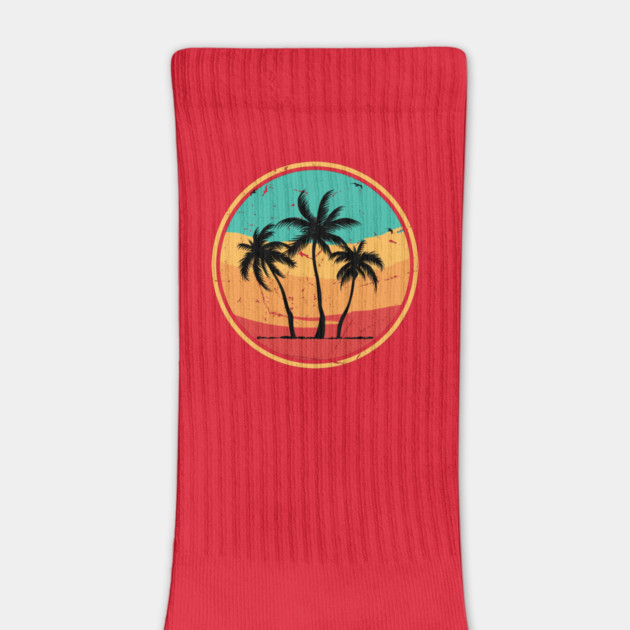 Vintage Tropical Palm Tree Beach by The WYLD Tribe