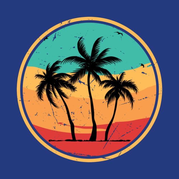 Vintage Tropical Palm Tree Beach by The WYLD Tribe