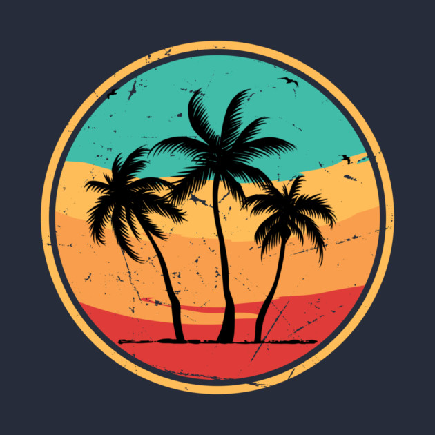 Vintage Tropical Palm Tree Beach by The WYLD Tribe