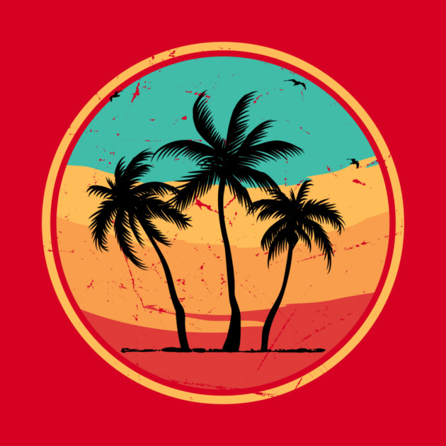 Vintage Tropical Palm Tree Beach by The WYLD Tribe