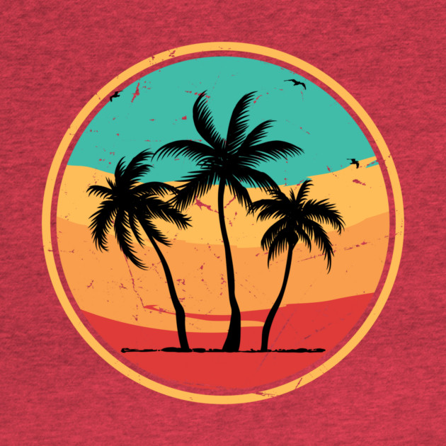 Vintage Tropical Palm Tree Beach by The WYLD Tribe