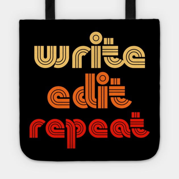 retro write edit repeat Tote by H. R. Sinclair