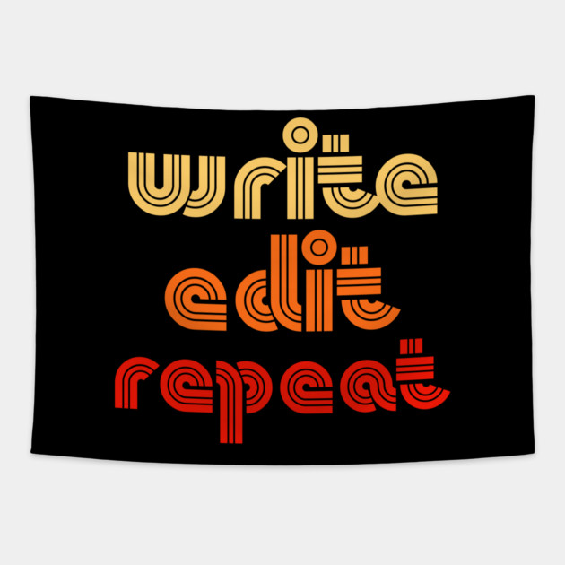 retro write edit repeat Tapestry by H. R. Sinclair