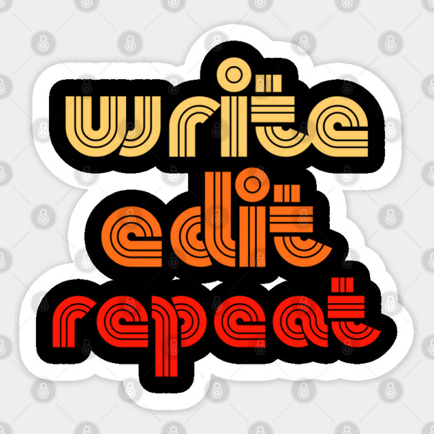 retro write edit repeat Sticker by H. R. Sinclair