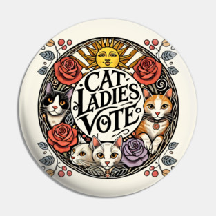 Cat Ladies Vote Pin