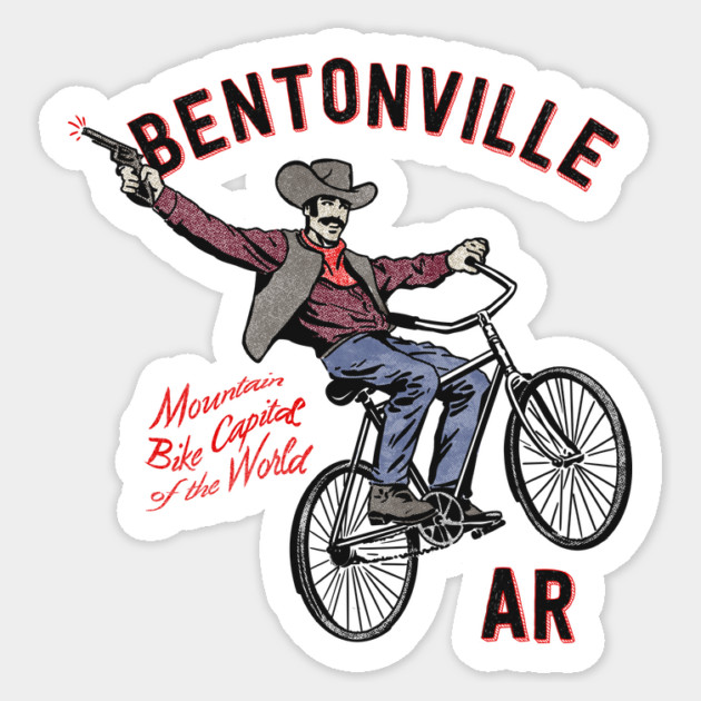 Bentonville Bucking Bicycle Sticker by rt-shirts