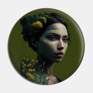 Angel Forest, head is adorned with green foliage and yellow flowers Pin