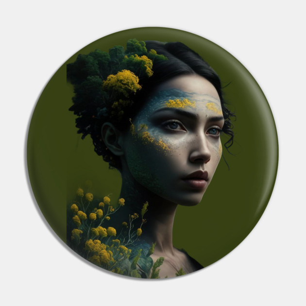 Angel Forest, head is adorned with green foliage and yellow flowers Pin by animegirlnft