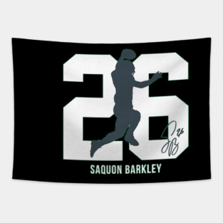 Saquon Barkley Action Number Silo Tapestry