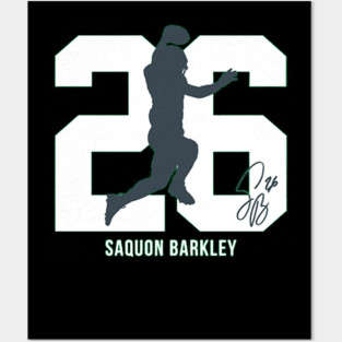 Saquon Barkley Action Number Silo Posters and Art