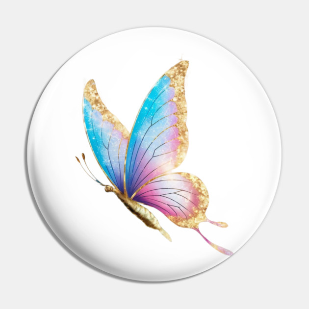 Butterfly with Wings that Have a Gradient of Colors Ranging from Blue at the Top to Pink Towards the Bottom Pin by animegirlnft