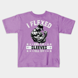 Mens I Flexed and The Sleeves Fell Off Funny Gym Workout Kids T-Shirt
