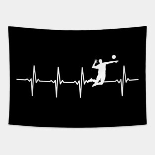 Volleyball Heartbeat Gift For Volleyball Players Tapestry