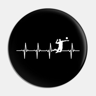 Volleyball Heartbeat Gift For Volleyball Players Pin