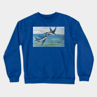 Flying fish gliding over the sea Crewneck Sweatshirt