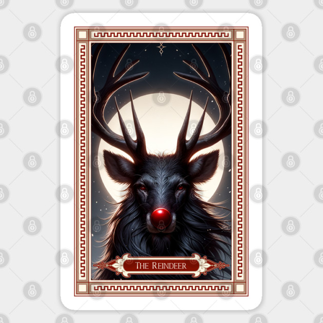 The Reindeer Tarot Card Sticker by HolidayBug