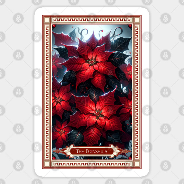 The Poinsettia Tarot Card Sticker by HolidayBug