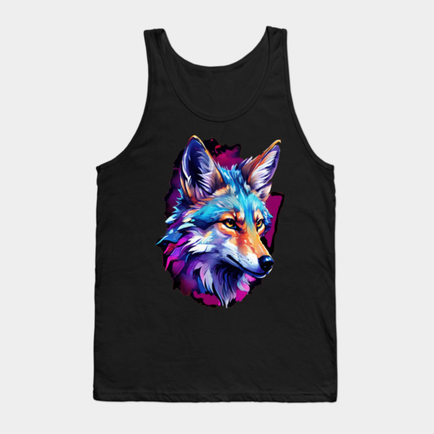 Vibrant Jackal Wild Dog Tank Top by BirdsnStuff