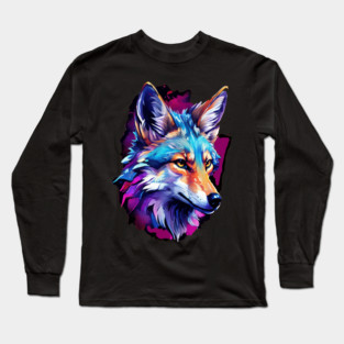 Vibrant Jackal Wild Dog Long Sleeve T-Shirt
