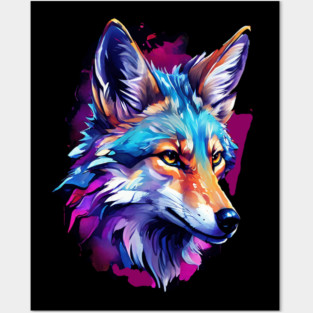 Vibrant Jackal Wild Dog Posters and Art