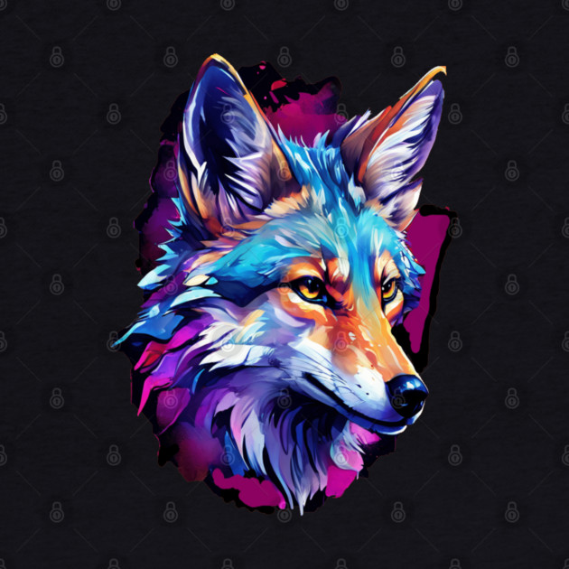 Vibrant Jackal Wild Dog by BirdsnStuff