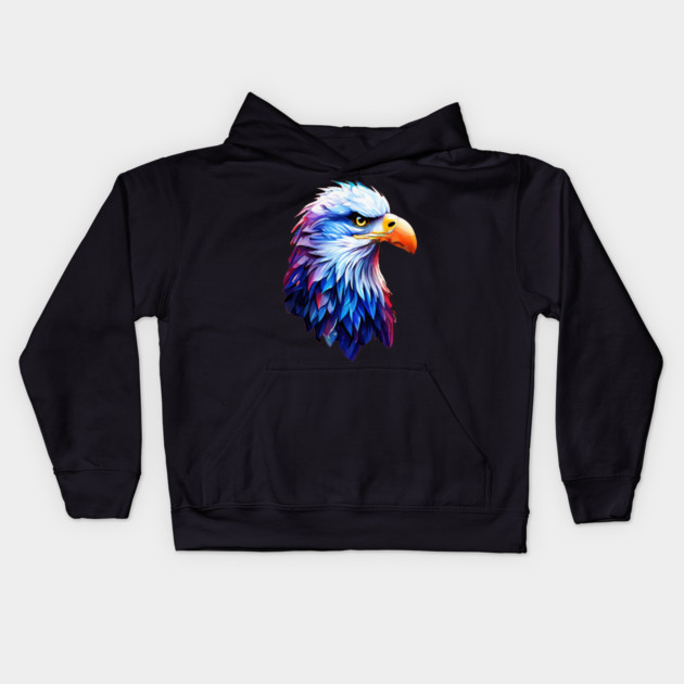 Portrait of a Bald Eagle Kids Hoodie by BirdsnStuff