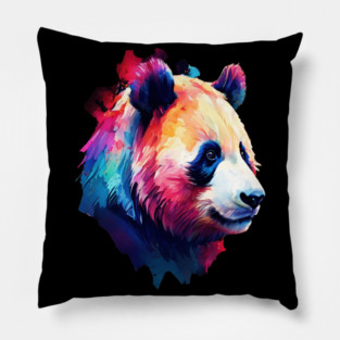 Painted Panda Bear Pillow