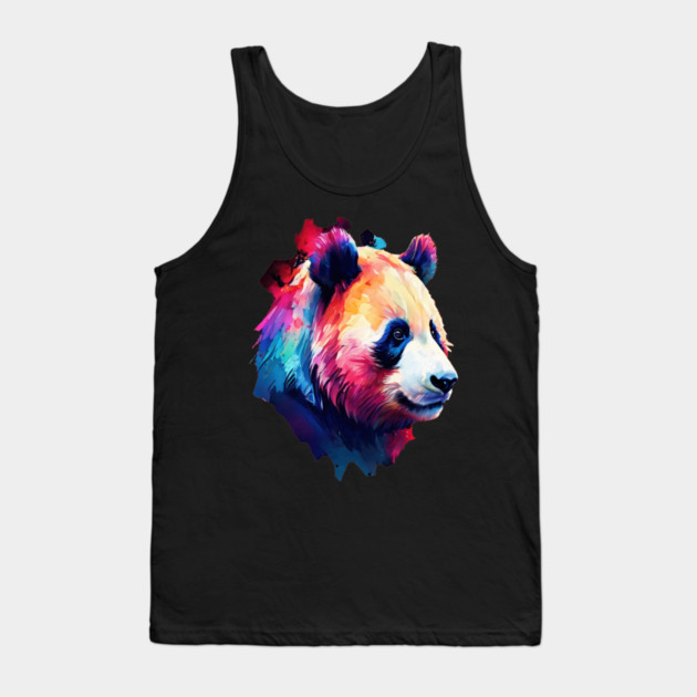 Painted Panda Bear Tank Top by BirdsnStuff