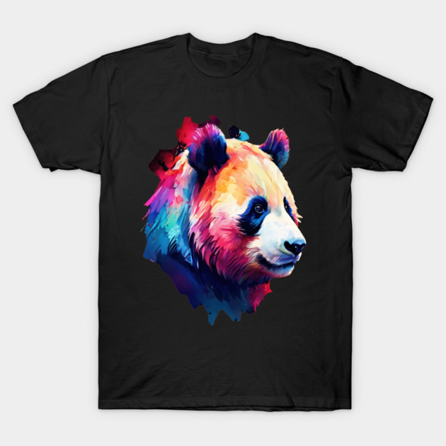 Painted Panda Bear T-Shirt by BirdsnStuff