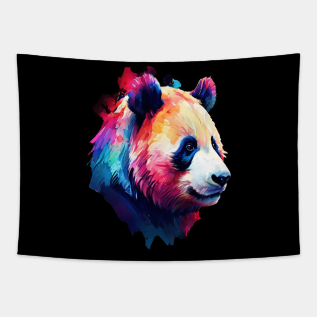 Painted Panda Bear Tapestry by BirdsnStuff