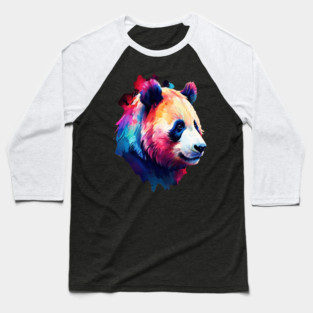 Painted Panda Bear Baseball T-Shirt