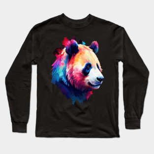 Painted Panda Bear Long Sleeve T-Shirt