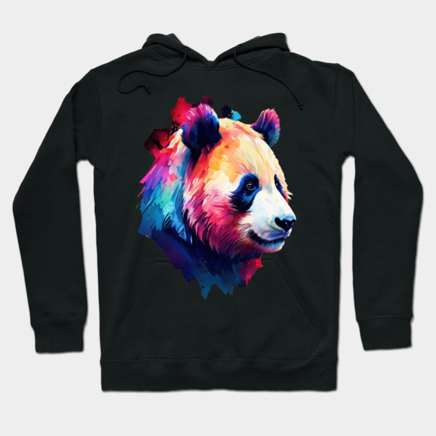 Painted Panda Bear Hoodie by BirdsnStuff