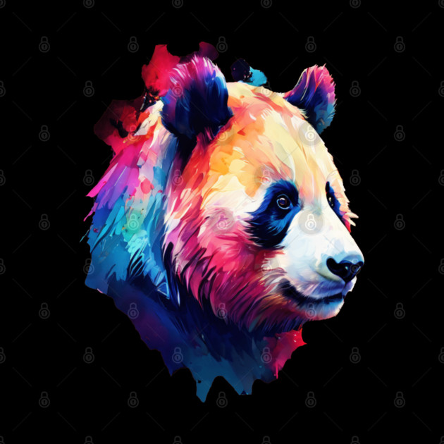 Painted Panda Bear by BirdsnStuff
