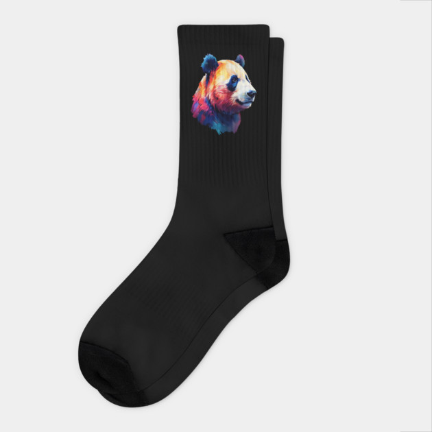 Painted Panda Bear Socks by BirdsnStuff