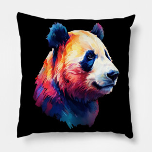 Painted Panda Bear Pillow