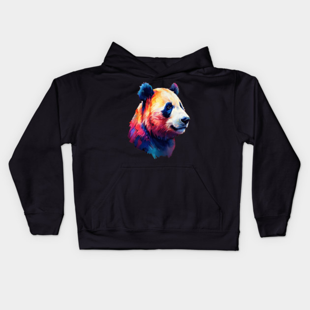 Painted Panda Bear Kids Hoodie by BirdsnStuff