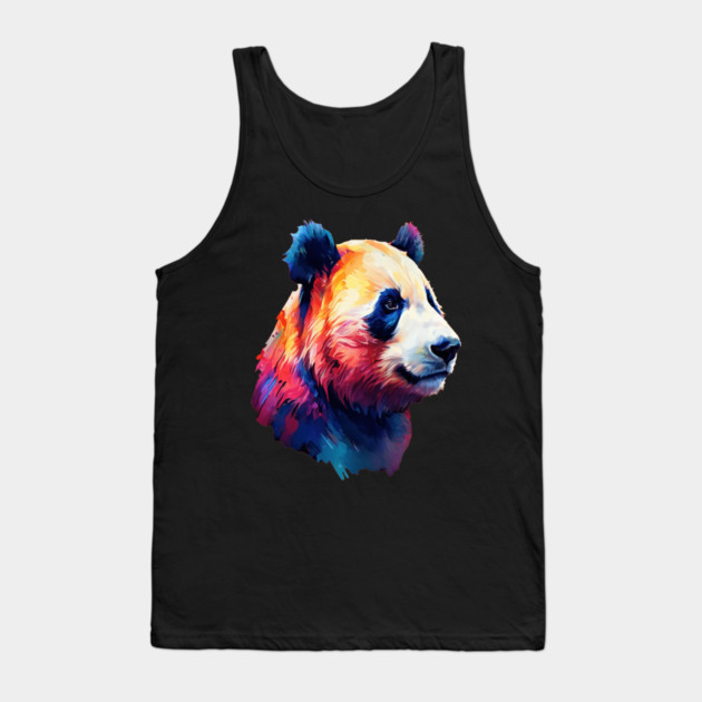Painted Panda Bear Tank Top by BirdsnStuff