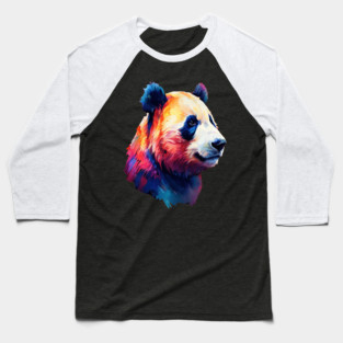 Painted Panda Bear Baseball T-Shirt
