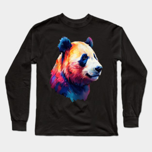 Painted Panda Bear Long Sleeve T-Shirt
