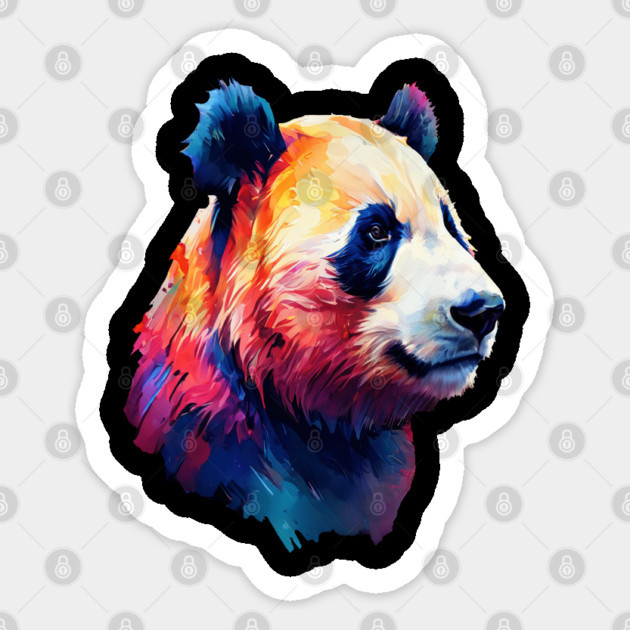 Painted Panda Bear Sticker by BirdsnStuff
