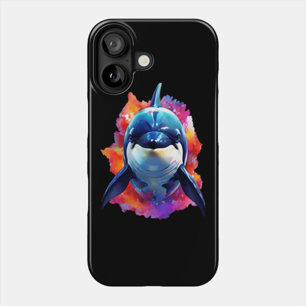 Vibrant Painted Killer Whale Phone Case by BirdsnStuff
