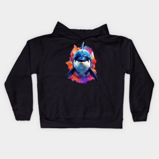 Vibrant Painted Killer Whale Kids Hoodie