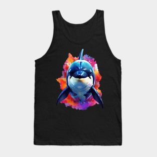 Vibrant Painted Killer Whale Tank Top