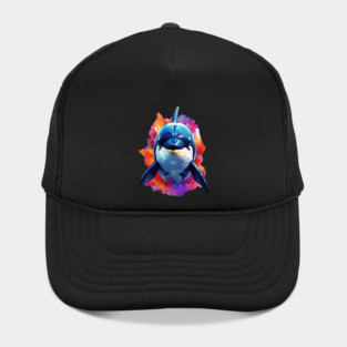 Vibrant Painted Killer Whale Hat