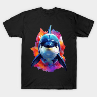 Vibrant Painted Killer Whale T-Shirt