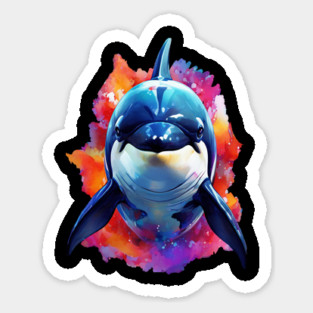 Vibrant Painted Killer Whale Magnet